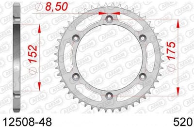Couronne de transmission Afam pour Moto Yamaha 350 TTR 1986 à 1997 AFAM 12508-48 Neuf en destockage