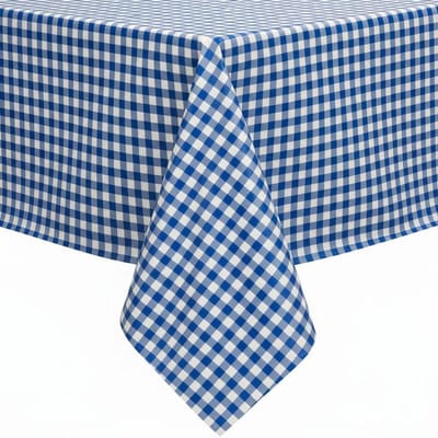 Protecttable - Tafelzeil Kleine Ruit Blauw 140x50cm - Tafelkleed Afwasbaar - Kunststof