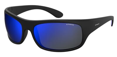 Polaroid Blue Mirror Onbreekbare Unisex Polariserende Zonnebril Zwart Blauwe Spiegellenzen Buigbaar