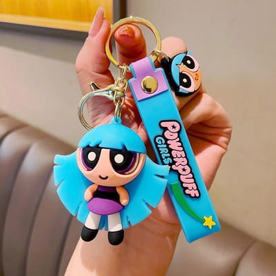 Haute Qualité Super Haute Qualité Mignon ! Porte-clés de Haute Qualité Powerpuff Girls de Haute Qualité, Dessin Animé de Haute Qualité, Blossom de Haute Qualité 6cm brown