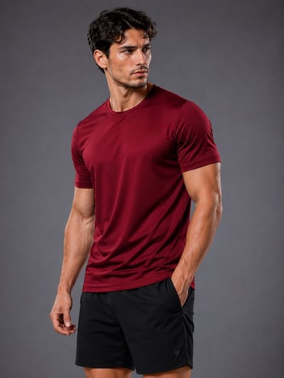 SparkNine Stormcore heren sport t-shirt - sneldrogend & ademend - fitness shirt - XS - rood - korte mauwen - training, rennen, casual dragen