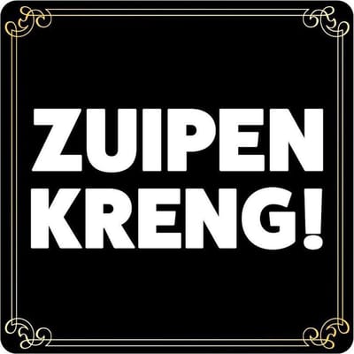 Fun drankspel bierviltjes Zuipen kreng - 10x stuks - zwart - grappige bierviltjes - voor bij drankspelletjes