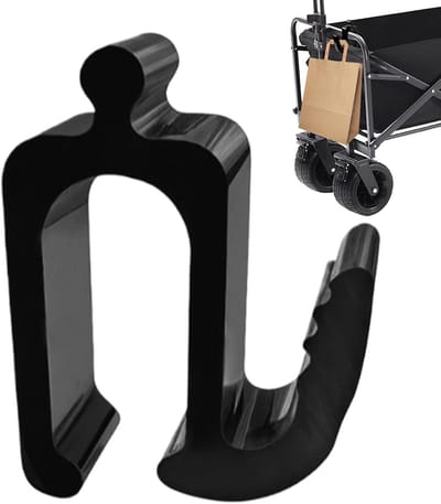 Kinderwagen Haak - Boodschappentas Clip - Organisatie Onderweg - Sterke Aluminium Clip - 8x6x4 cm - Zwart