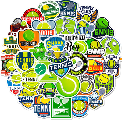 Tennis Stickers - 50 stuks - Sport Stickers voor Drinkfles, Laptop, Raam, Muur etc.