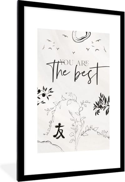 Fotolijst incl. Poster - Best friends - Vrienden - Quotes - Spreuken - You are the best - 60x90 cm - Posterlijst