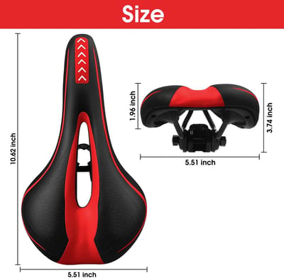 Dailygoods- Fietszadel Ergonomisch - Comfortabel Traagschuim - Waterdicht PU-leer - Universeel - Geschikt voor Heren/Dames - Eenvoudig te Monteren - Fietsstoel