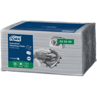 Reinigingsdoek Tork W8 Premium Industrial 1-laags 55 vel grijs 520350