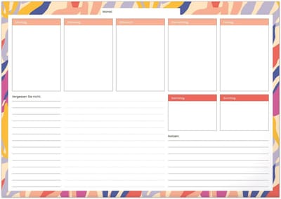 Bureauonderlegger met weekplanner A3 - Ongedateerde afsprakenkalender voor notities en to-do-lijsten