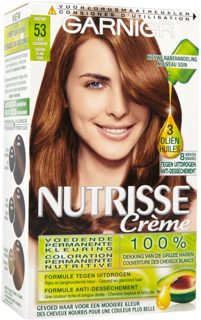 Garnier Nutrisse Ultra Crème 5.3 - Licht Goudbruin - Intens voedende permanente haarkleuring