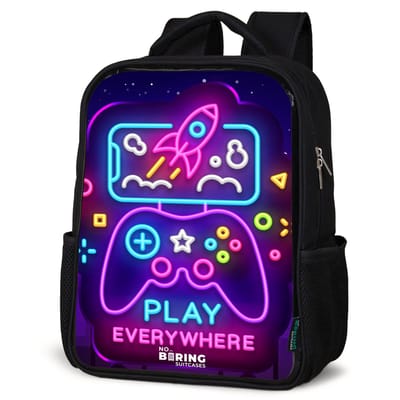 NoBoringSuitcases.com® - Rugzak zwart - Schooltas jongen & meisje - Neonbord met controller - Rugtas voor school - Boekentas kind - Schoolrugzak - Kinderrugzak