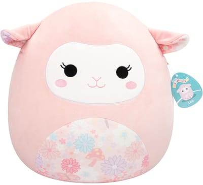 Squishmallows - Large Plush (Lala - Pink Lamb W/Floral Print Belly And Ears) - 40cm Plush