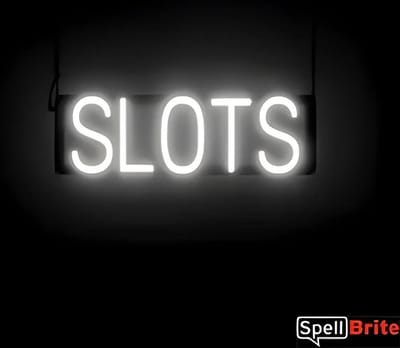 SLOTS - Lichtreclame Neon LED bord verlicht | SpellBrite | 52 x 16 cm | 6 Dimstanden - 8 Lichtanimaties | Reclamebord neon verlichting
