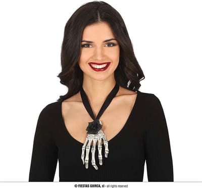 Fiestas Guirca - Ketting skelet hand - Halloween - Halloween accessoires - Halloween verkleden