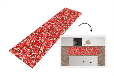 Keukenloper - Loper keuken - Bloesem - Rood - Patronen - Bloemen - 200x50 cm - Keukenloper vinyl