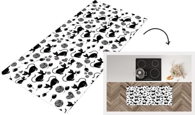 Keukenloper - Loper keuken - Meisje - Kat - Muis - Patronen - 120x50 cm - Keukenloper vinyl