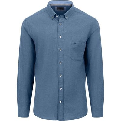 Fynch-Hatton Overhemd Premium Flanel Button Down Cloud Blue / male