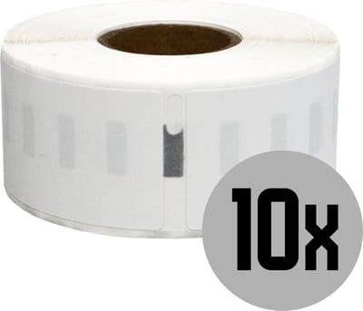 DULA Dymo Compatible labels - Verwijderbaar - Wit - 99010 - S0722370 - Adresetiketten - 10 rollen -