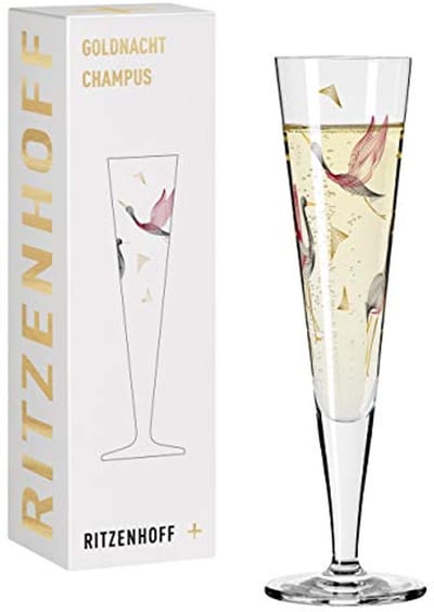 Elegante champagneglazen met gouden decoratie - 205 ml