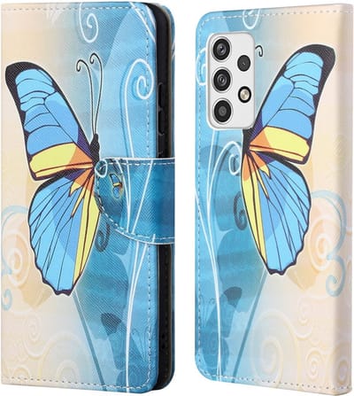 Coverup Hoesje - Geschikt voor Samsung Galaxy A23 Hoesje - Coverup Book Case - Blauwe Vlinder