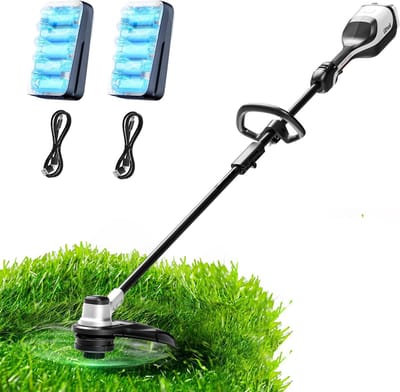 Accu Grastrimmer - Tuin Trimtool - Gazon Onderhoud - Borstelloze Motor - 35 cm Maaibreedte - Wit
