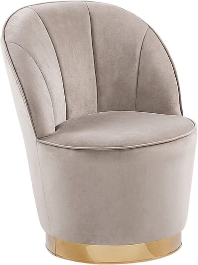 ALBY - Fauteuil - Lichtbeige - Fluweel