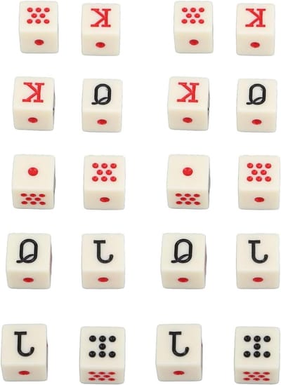 Pokeren Dobbelstenen Set - Spelblokjes - Tafelspellen Spelen - Duidelijke Cijfers - 20 Stuks - Meerdere Kleuren