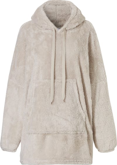 Dames Huggle Fleece Hoodie Loungewear Incl Capuchon Zand - One Size