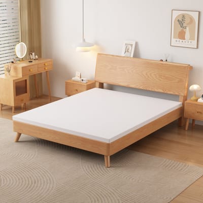 MODENUIT Schuimmatras 160x200 cm – H3-stevigheid – Afneembare wasbare hoes met rits – 5 cm hoog – Met matras – Wit