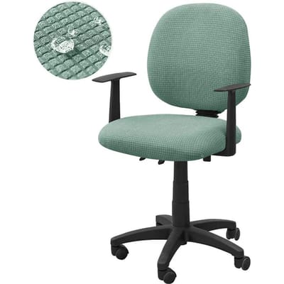 2 pièces/set Housse de chaise en polaire Polaire Repousse l'eau Couleur unie Housse de siège Élastique Universel Housse de chaise d'ordinateur pour bureau 1pc chair cover gray