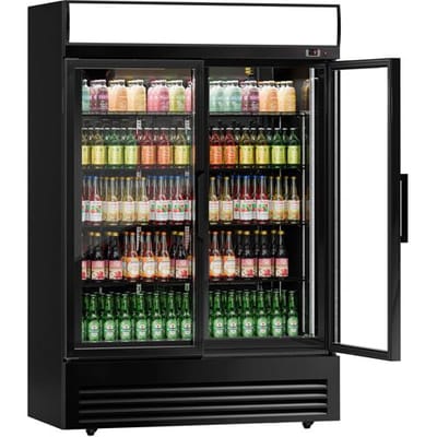GGM Gastro Getränkekühlschrank - 880 Liter - mit 2 Glastüren & Werbedisplay