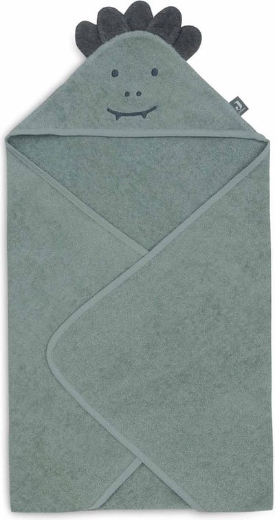 Jollein - Badcape Badstof 75x75cm - Baby Handdoek met Badcape, Omslagdoek, Badponcho - Jungle Jambo Croco