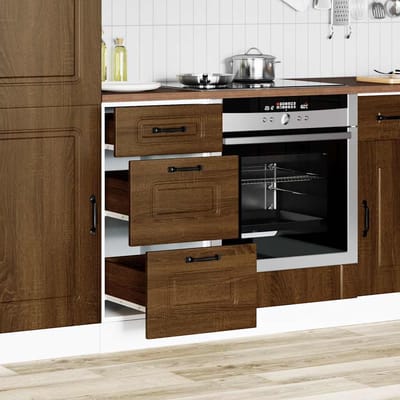 vidaXL - Onderkast - Kalmar - bewerkt - hout - bruin - eikenkleur