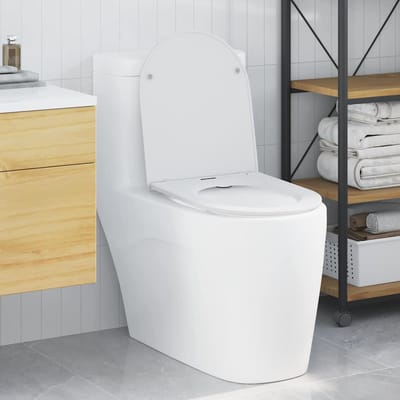 vidaXL - Toiletbril - Wit - 47 - x - 36 - x - 3,4 - cm - Duroplast