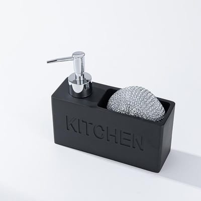 Moderne keukenaccessoires Zeepdispenserset Vloeibare handzeepdispenser pompflessen borstels Houdt en bewaart Sponzen Schuurmiddelen gray