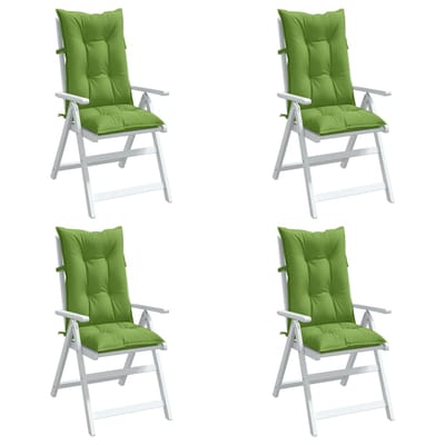 vidaXL - Stoelkussens - 4 - st - hoge - rug - 120x50x7 - cm - stof - gemêleerd - groen