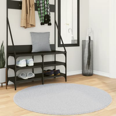 vidaXL - Vloerkleed - HUARTE - laagpolig - zacht - wasbaar - Ø - 120 - cm - grijs