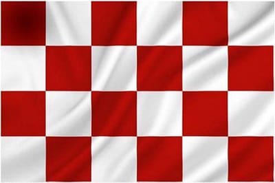 Partychimp Vlag Brabant Rood Wit Geblokt - 90 x 150 cm - Polyester