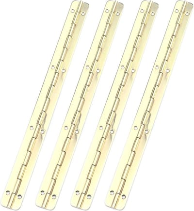 Gouden Pianoscharnieren 20 cm - 4 Stuks voor Deuren en Kasten
