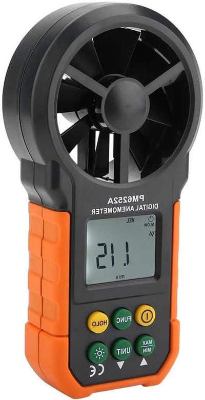 Digitale Windmeter - Luchtstroommeter - Buitenactiviteiten Meten - Groot LCD Scherm - 19 x 11 x 6 cm - Zwart