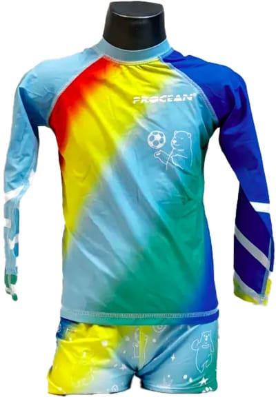 Procean - zwemkleding- voor kinderen - UV-werend - blauw/geel/oranje - maat 128