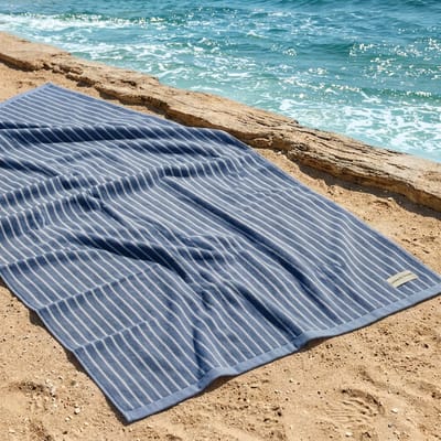 L&G - %100 Katoen Strandlaken 90x180 cm - Badlaken - Reishanddoek - Saunadoek - strandhanddoek - Sneldrogende Badhanddoek - Blauw
