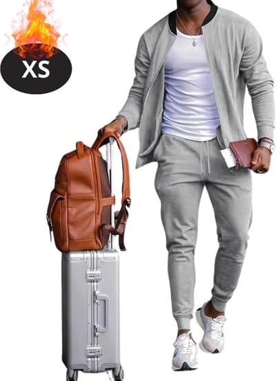 Nivard Joggingpak - Huispak - Volwassenen - Trainingspak - Comfortabel - Joggingsbroek - Tracksuit - Heren - Casual - Lichtgrijs - XS