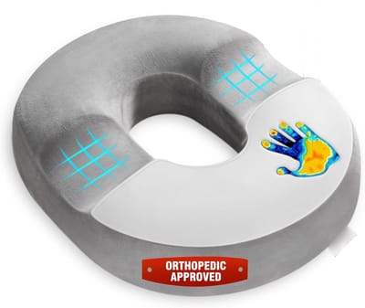Traagschuim Donutkussen - Zitkussen voor Aambeien, Zwangerschap, Stuitbeenpijn, Ischias en Decubitus - Antislip Ontwerp - Verlicht Druk op Bekken en Onderrug - Afneembare Hoes