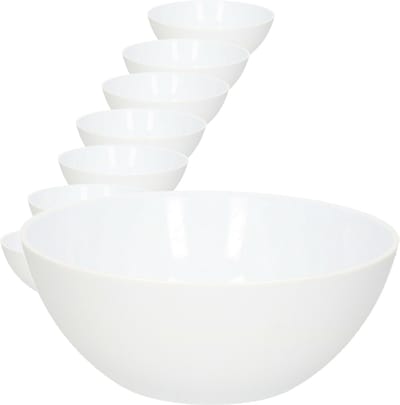 PlasticForte Dessert en serveer schaaltjes / kommetjes - 16x - 950 ml - wit - kunststof - rond - 17 x 7 cm