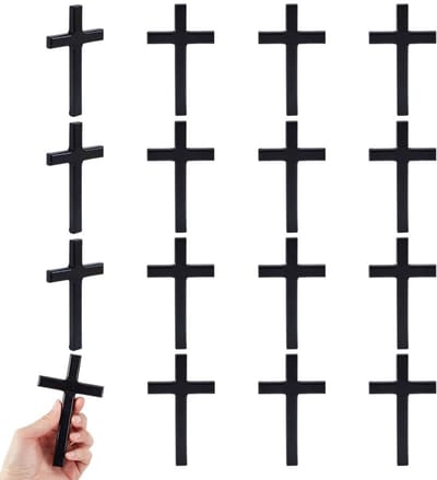 Dailygoods- Wanddecoratie Houten Kruis 12 Stuks - Wanddecoratie Doopgeschenken - Wanddecoratie Bruiloften - Wanddecoratie Thuis - Wanddecoratie Kantoor - Afmetingen 69,5 mm x 120 mm - Wandversiering