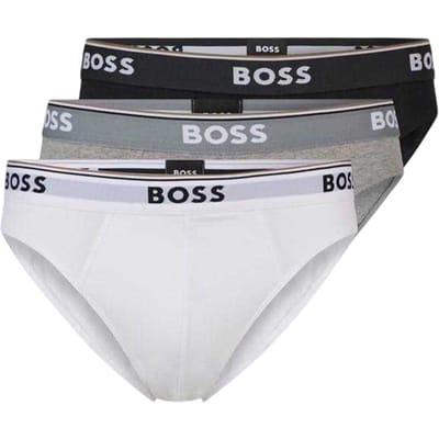 Boss Heren Premium Katoenen Boxers (Verpakking van 3) (Zwart/Wit/Grijs)