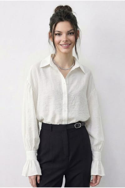 Oversized Franje Knopen Blouse
