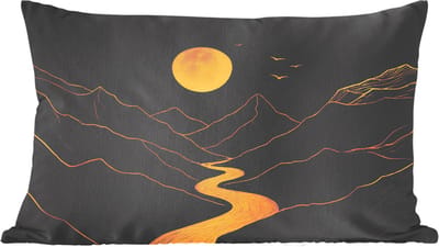 Sierkussens - Kussentjes Woonkamer - 60x40 cm - Rivier - Goud - Maan - Vogels
