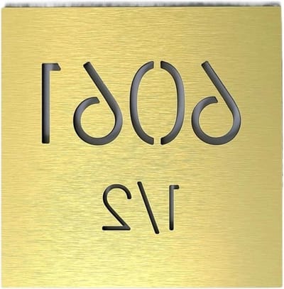 Gegraveerd Huisnummerbord - Gepersonaliseerd Adresbord - Woonadres Markeren - Aluminium Composiet - 20x20cm - Zwart
