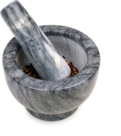 Eurocatch Marmeren Vijzel 13cm - Natuursteen Kruiden- en Specerijenmaler voor Keuken, Knoflook, Noten, Peper en Sauzen